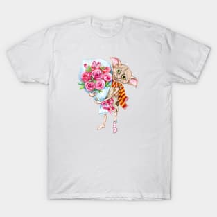 Cute Elf with flowers bouquet T-Shirt
